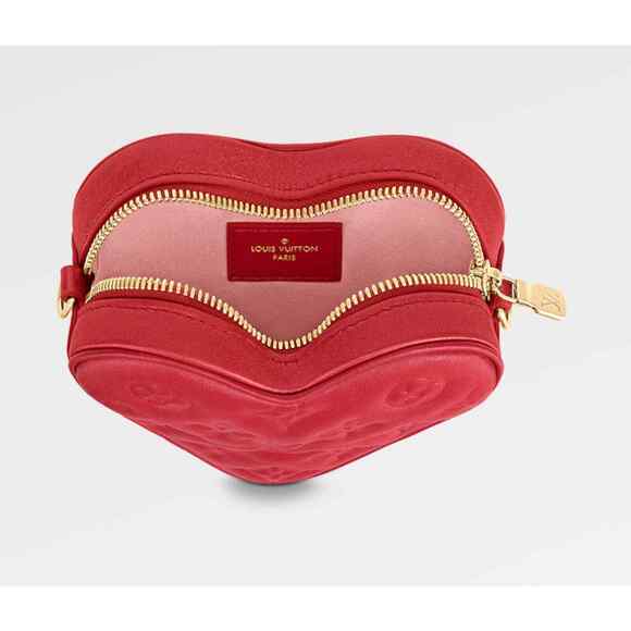 Louis Vuitton Heart On Chain Red Monogram Sac Coeur Love Shoulder Crossbody Bag - Picture 10 of 12